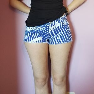 Blue and white stripped shorts